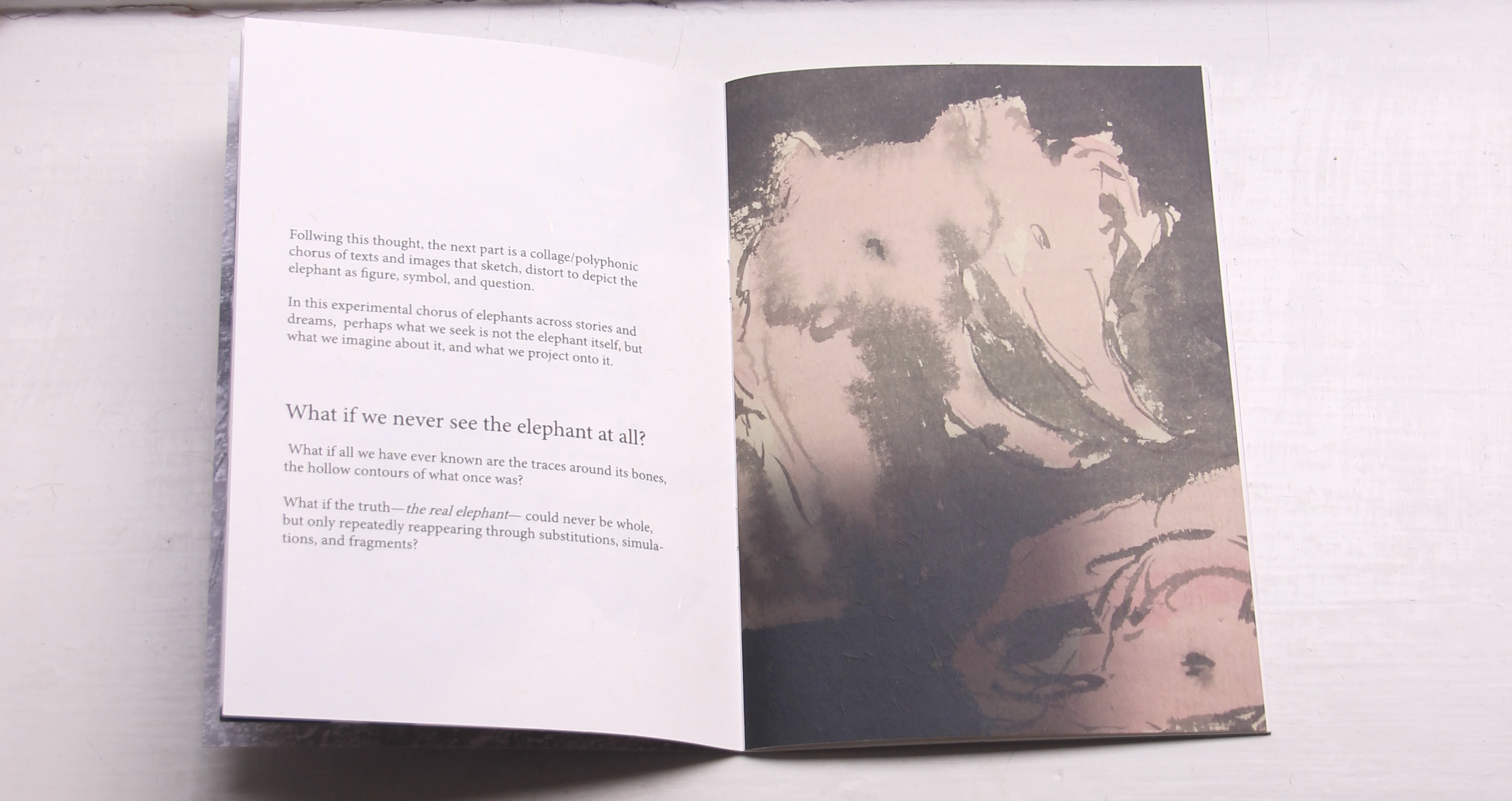 Elephant Tale publication, elephant imagery and text